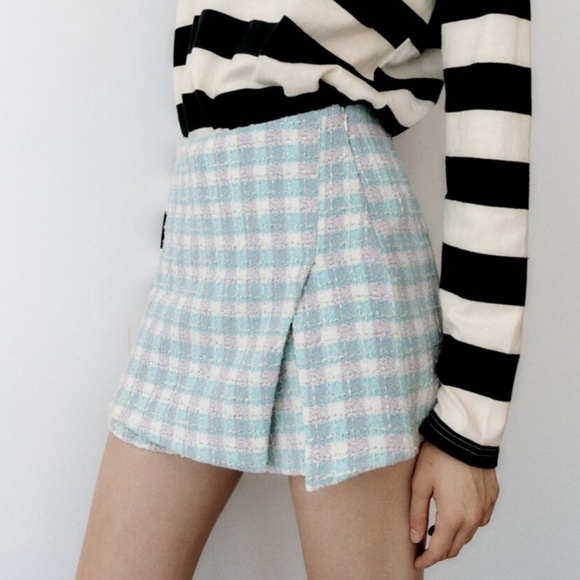 Zara textured tweed skort M New - Picture 5 of 16